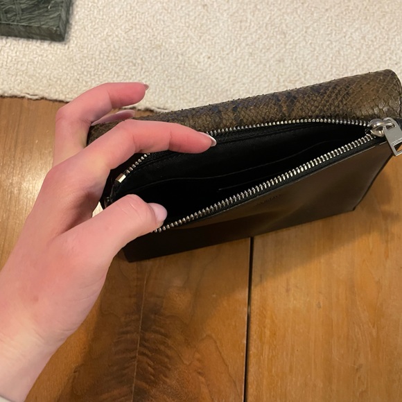 All Saints Snake Print Clutch - Black and Brown - Picture 9 of 9